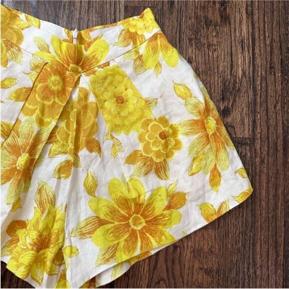 Alémais Sonny Linen Floral Print Pleated Shorts - Picture 8 of 9